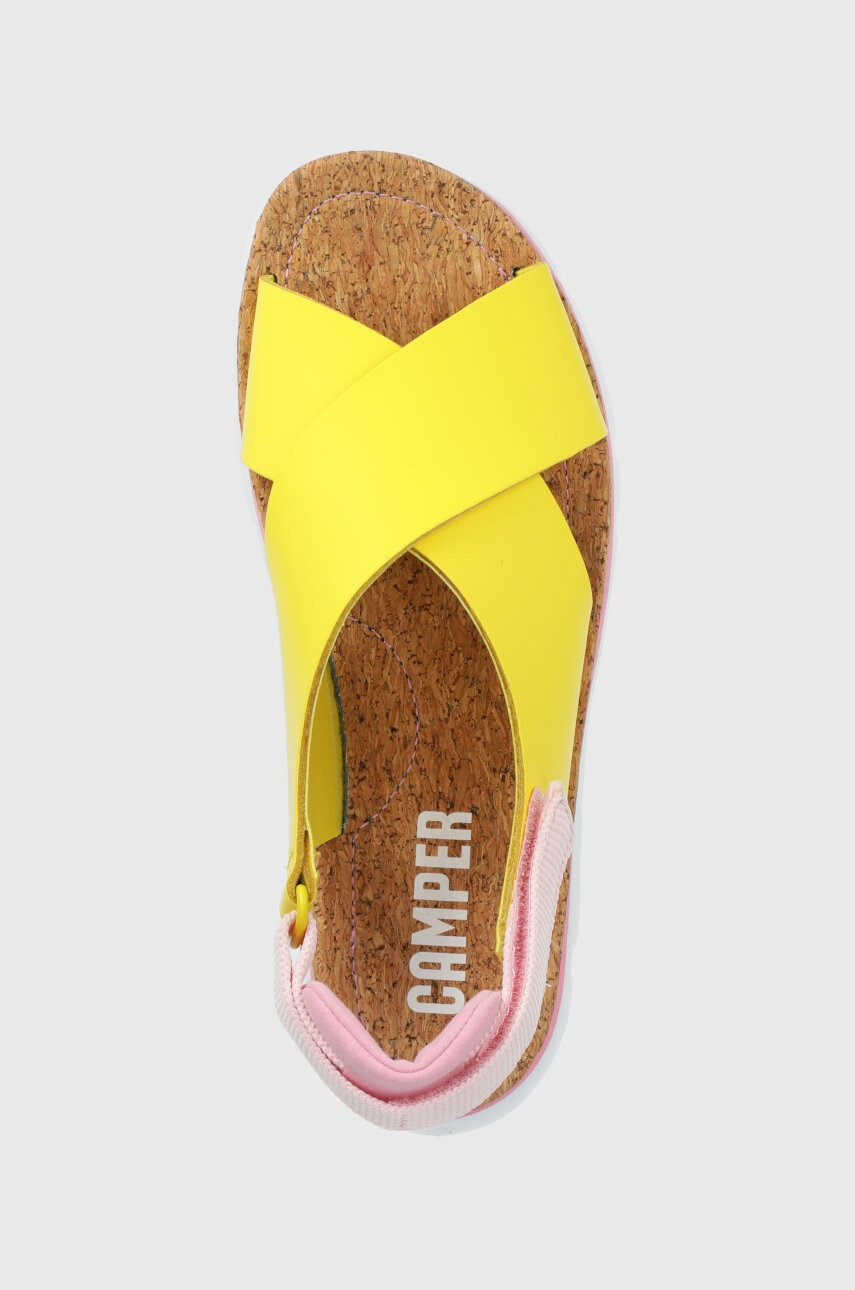 Camper Кожени сандали Oruga Sandal дамски в жълто - Pepit.bg
