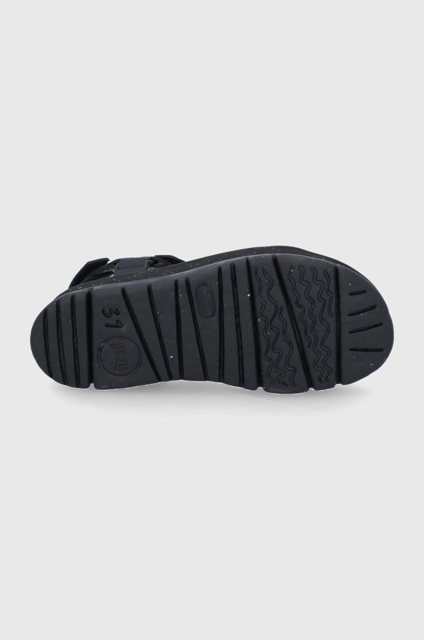 Camper Кожени сандали Oruga Up дамски в черно с платформа - Pepit.bg