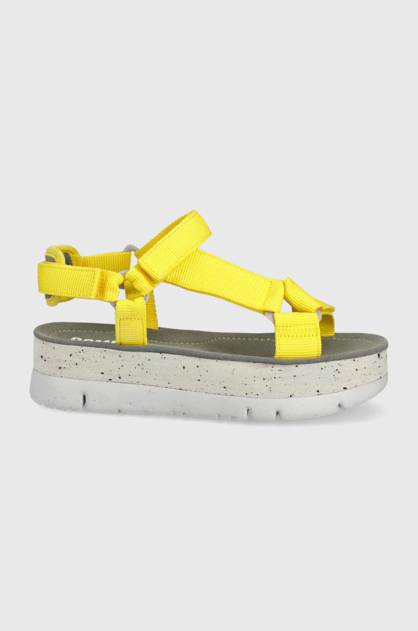 Camper Сандали Oruga Up дамски в жълто с платформа - Pepit.bg
