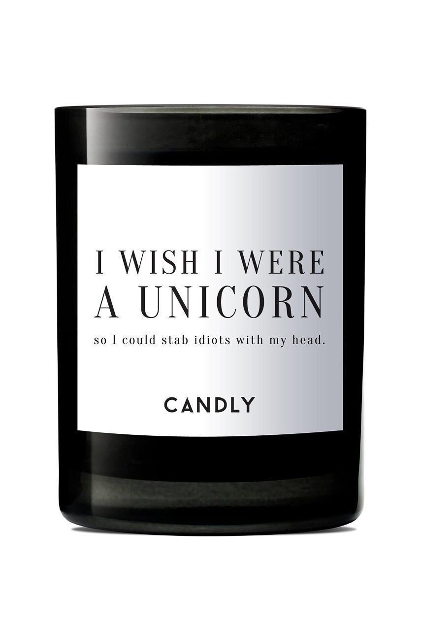 Candly Ароматна соева свещ I wish I were a unicorn so I could stab idiots with my head 250 g - Pepit.bg