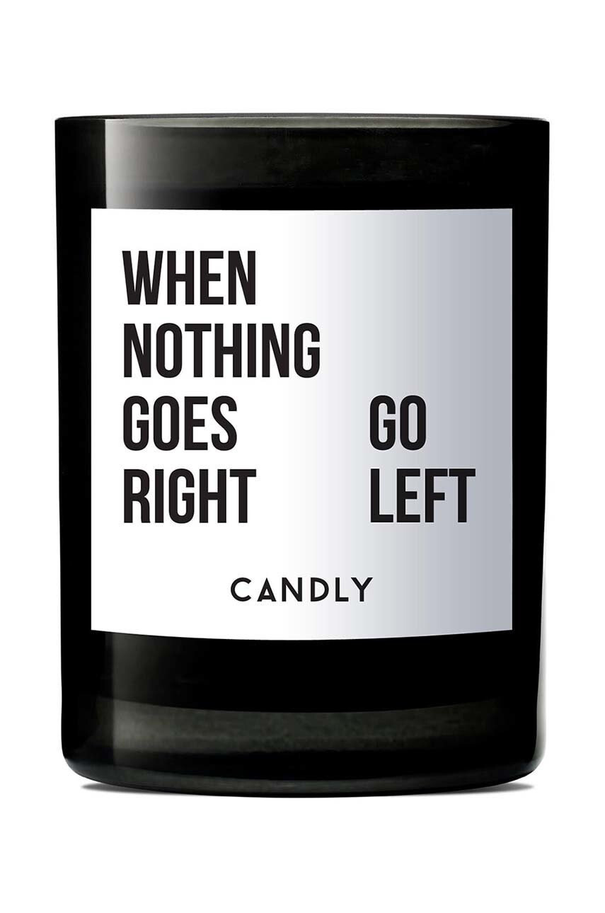 Candly Ароматна соева свещ When nothing goes right go left. 250 g - Pepit.bg