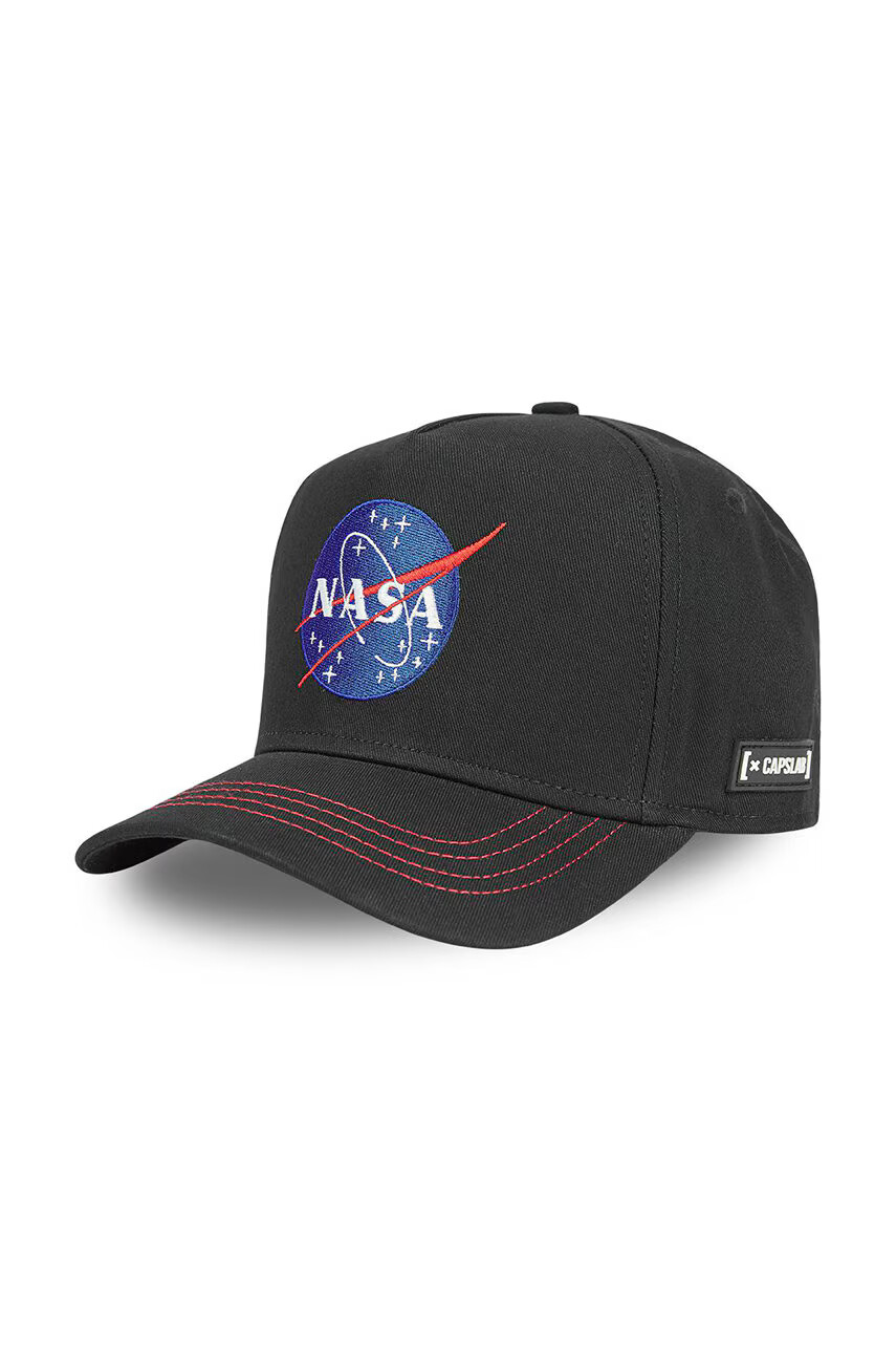 CapsLab Детска памучна шапка X Nasa в черно с апликация - Pepit.bg