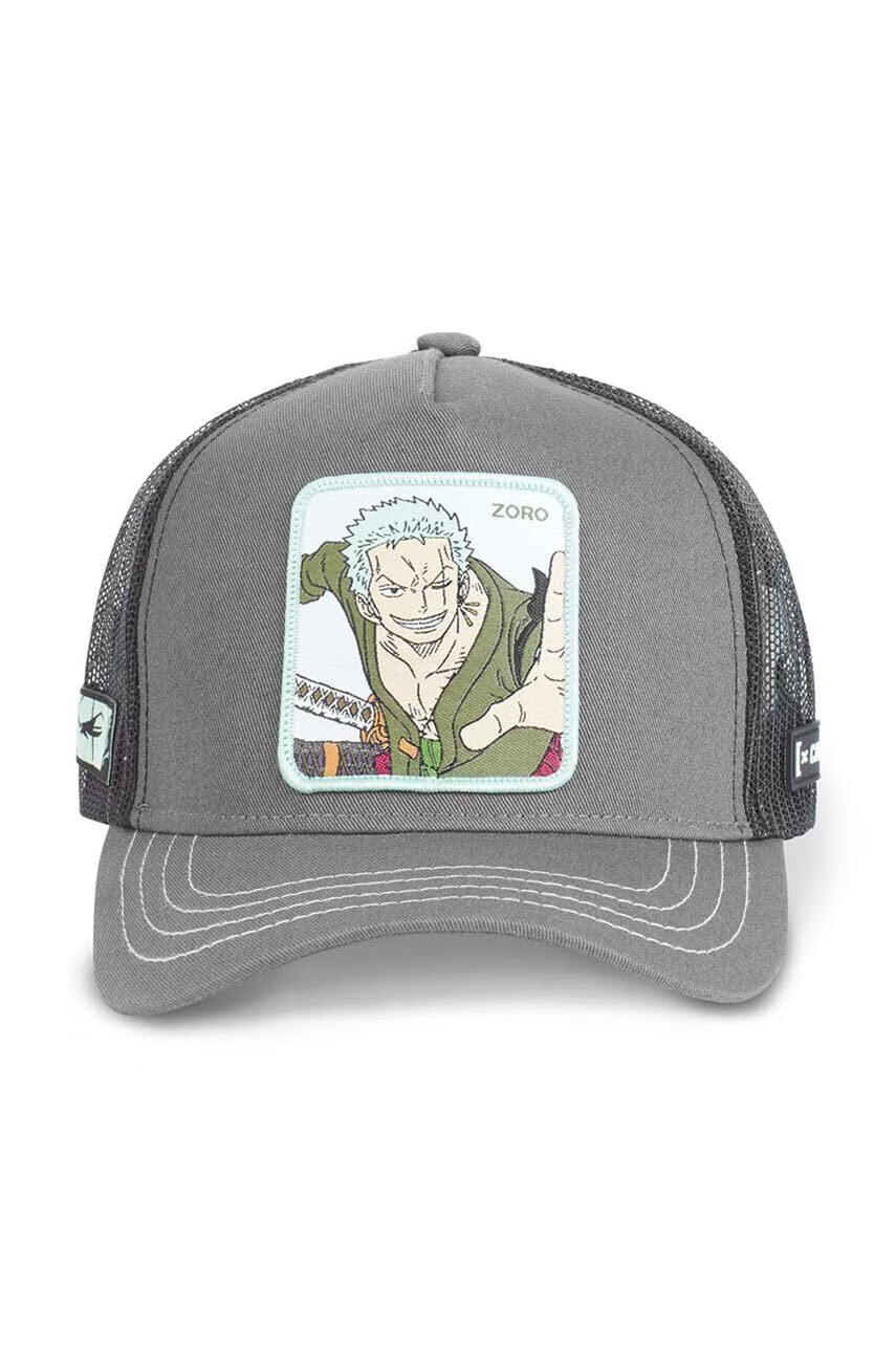 CapsLab Шапка с козирка ONE PIECE в сиво с десен - Pepit.bg
