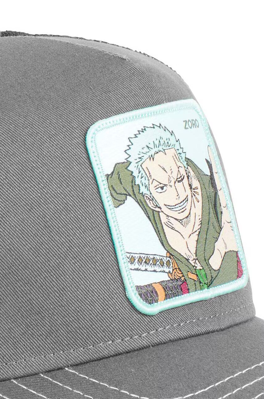 CapsLab Шапка с козирка ONE PIECE в сиво с десен - Pepit.bg