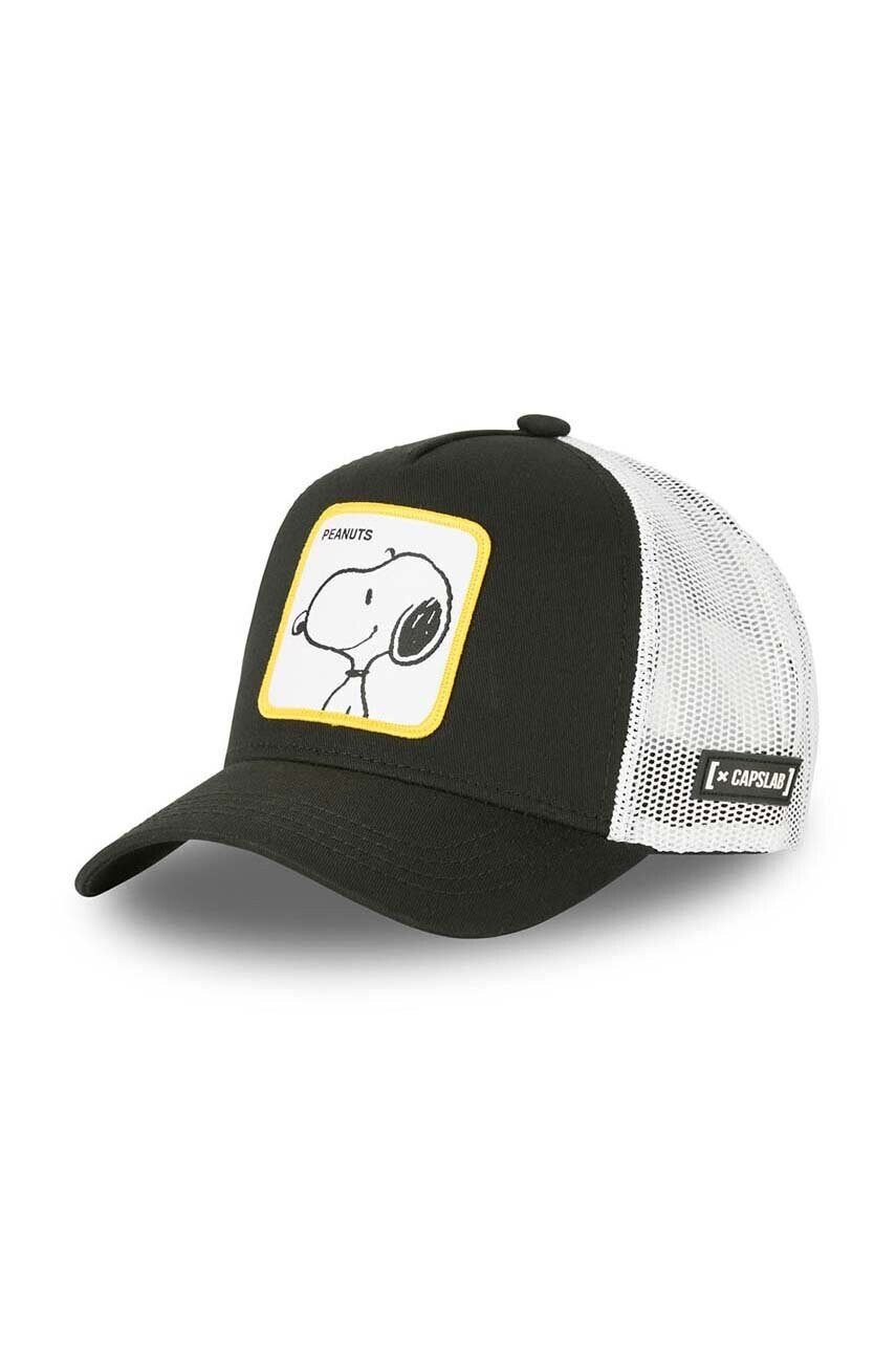 CapsLab Шапка с козирка PEANUTS в черно с апликация - Pepit.bg