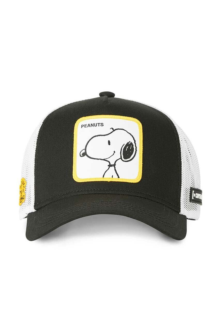 CapsLab Шапка с козирка PEANUTS в черно с апликация - Pepit.bg