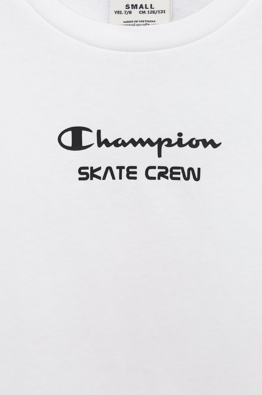 Champion Детска памучна тениска 305990 в бяло с принт - Pepit.bg