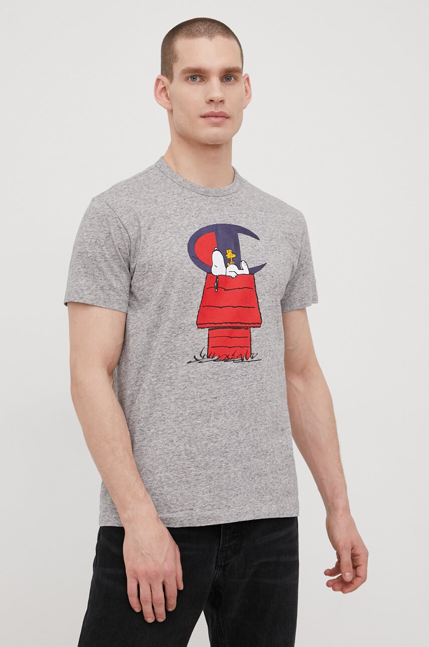Champion Памучна тениска 217808 в сиво с принт - Pepit.bg