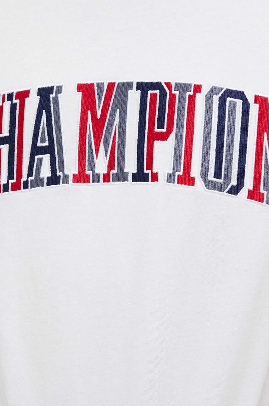 Champion Памучна тениска в бяло с десен - Pepit.bg