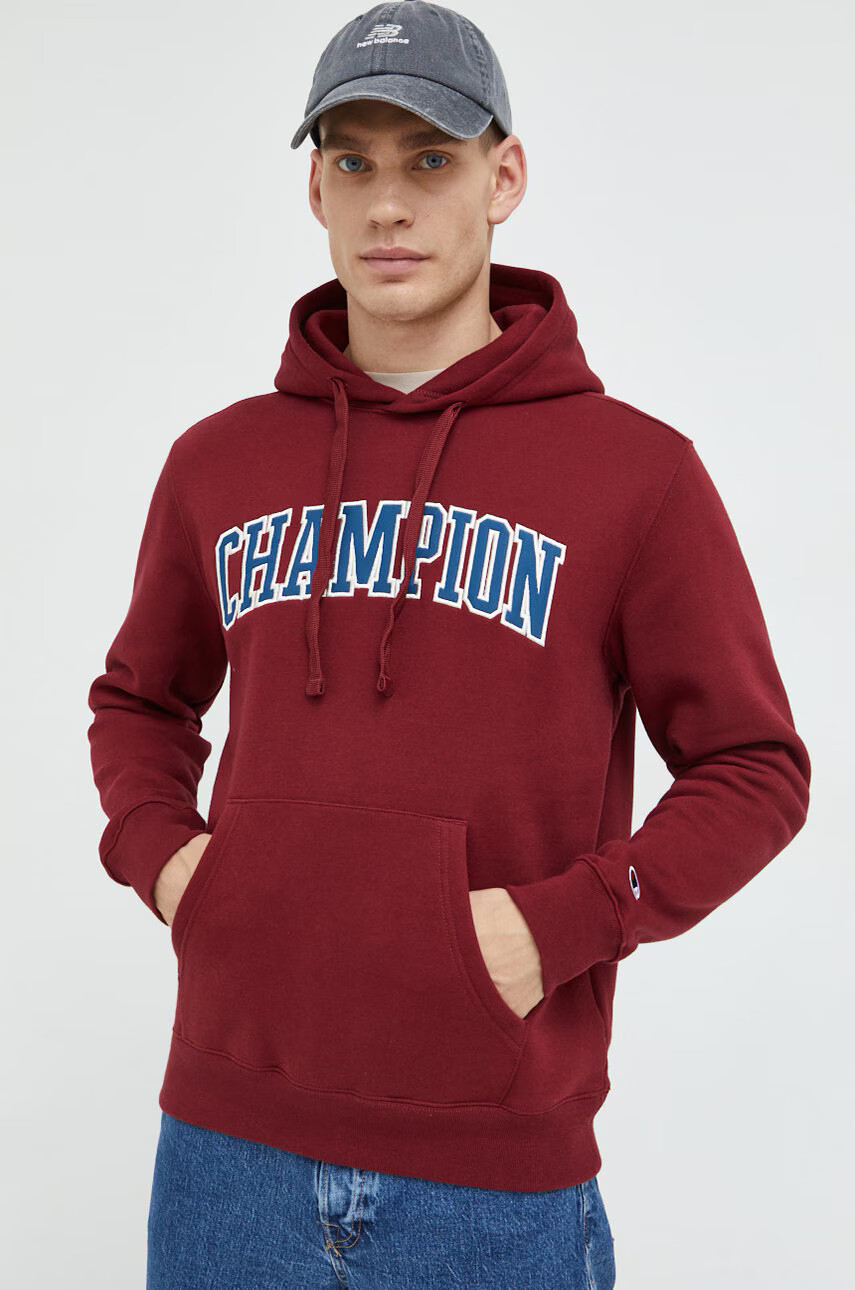 Champion Суичър в бордо с качулка с апликация - Pepit.bg