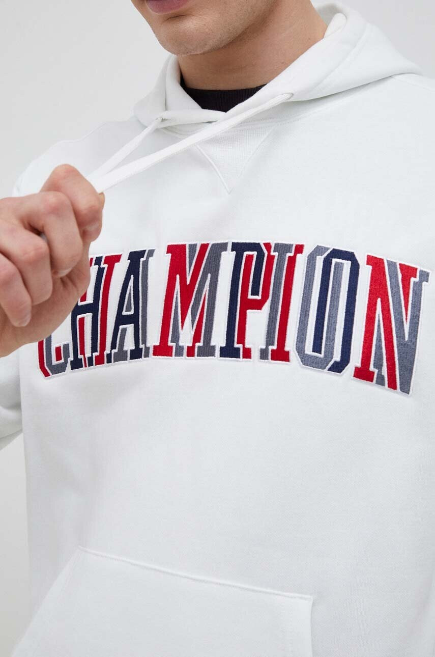 Champion Суичър в бяло с качулка с десен - Pepit.bg