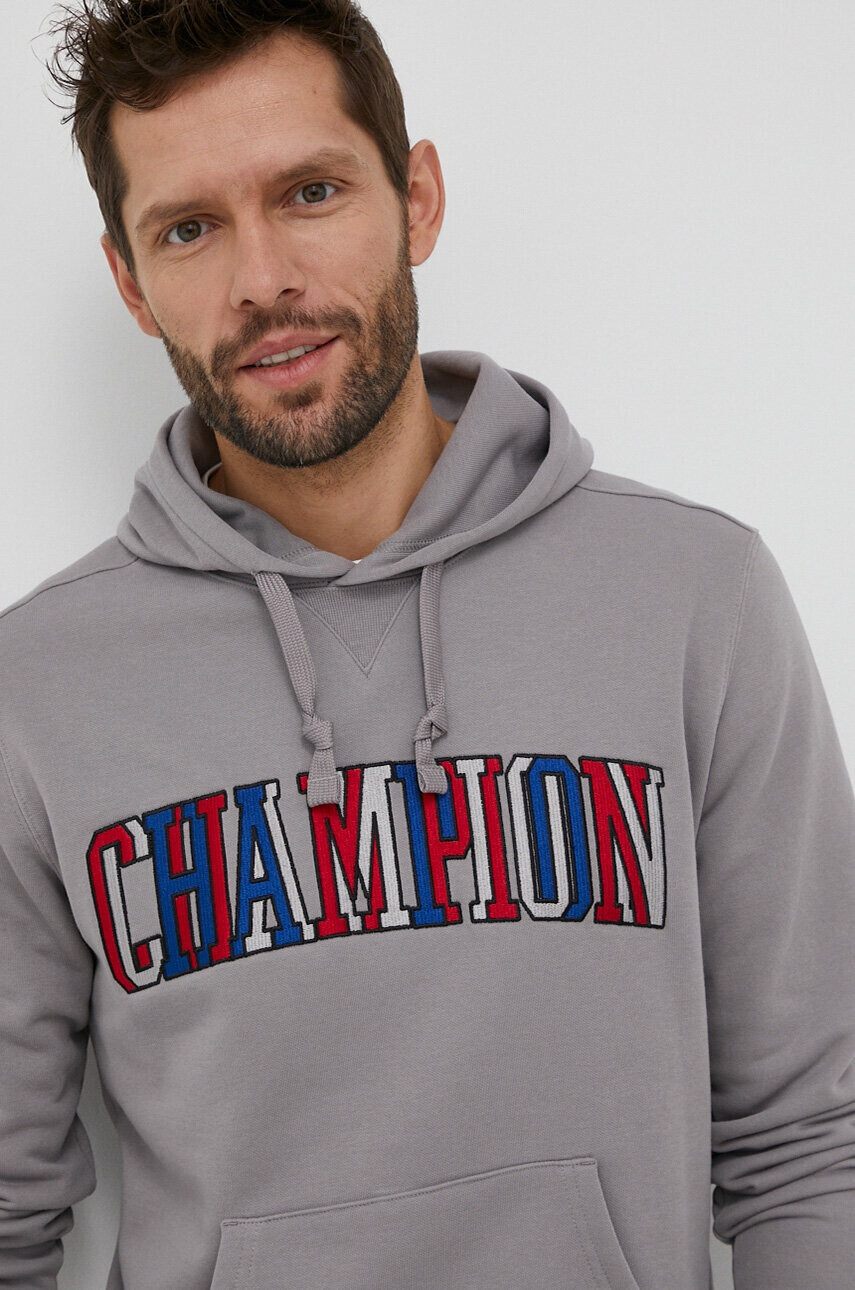 Champion Суичър в сиво с качулка с десен - Pepit.bg