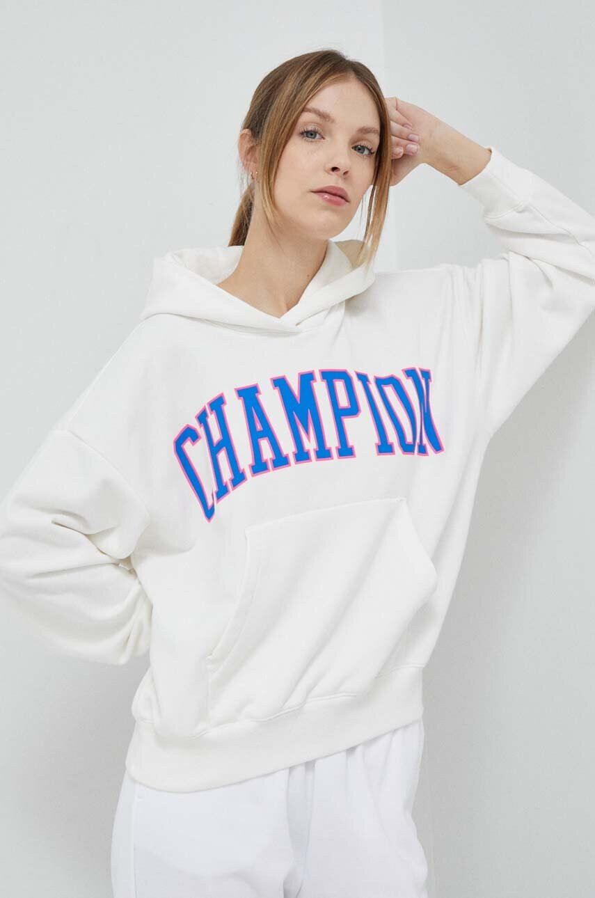 Champion Суичър в бежово с качулка с десен - Pepit.bg