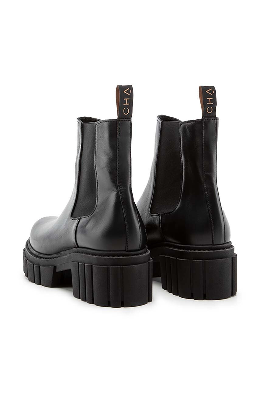 Charles Footwear Кожени боти челси в черно с платформа - Pepit.bg