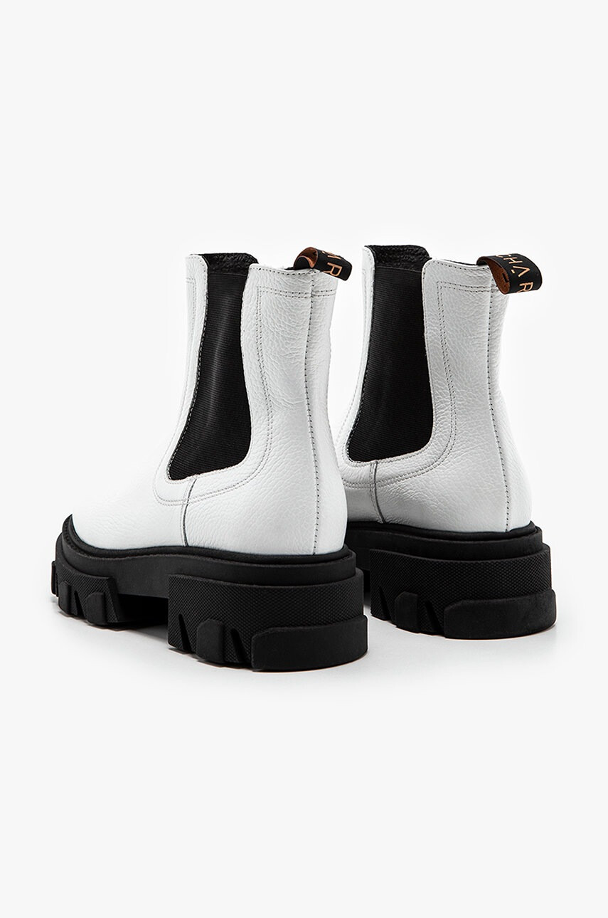 Charles Footwear Кожени боти челси в бяло с платформа - Pepit.bg