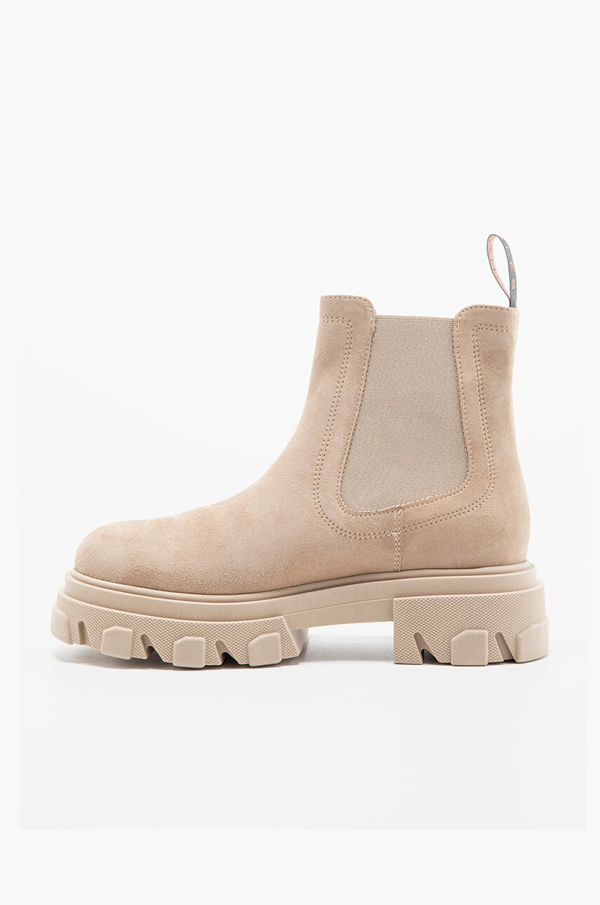 Charles Footwear Кожени боти челси в бежово с платформа - Pepit.bg