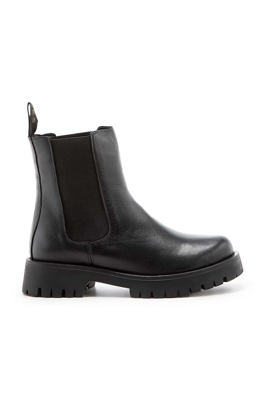 Charles Footwear Кожени боти челси Julie в черно с платформа - Pepit.bg