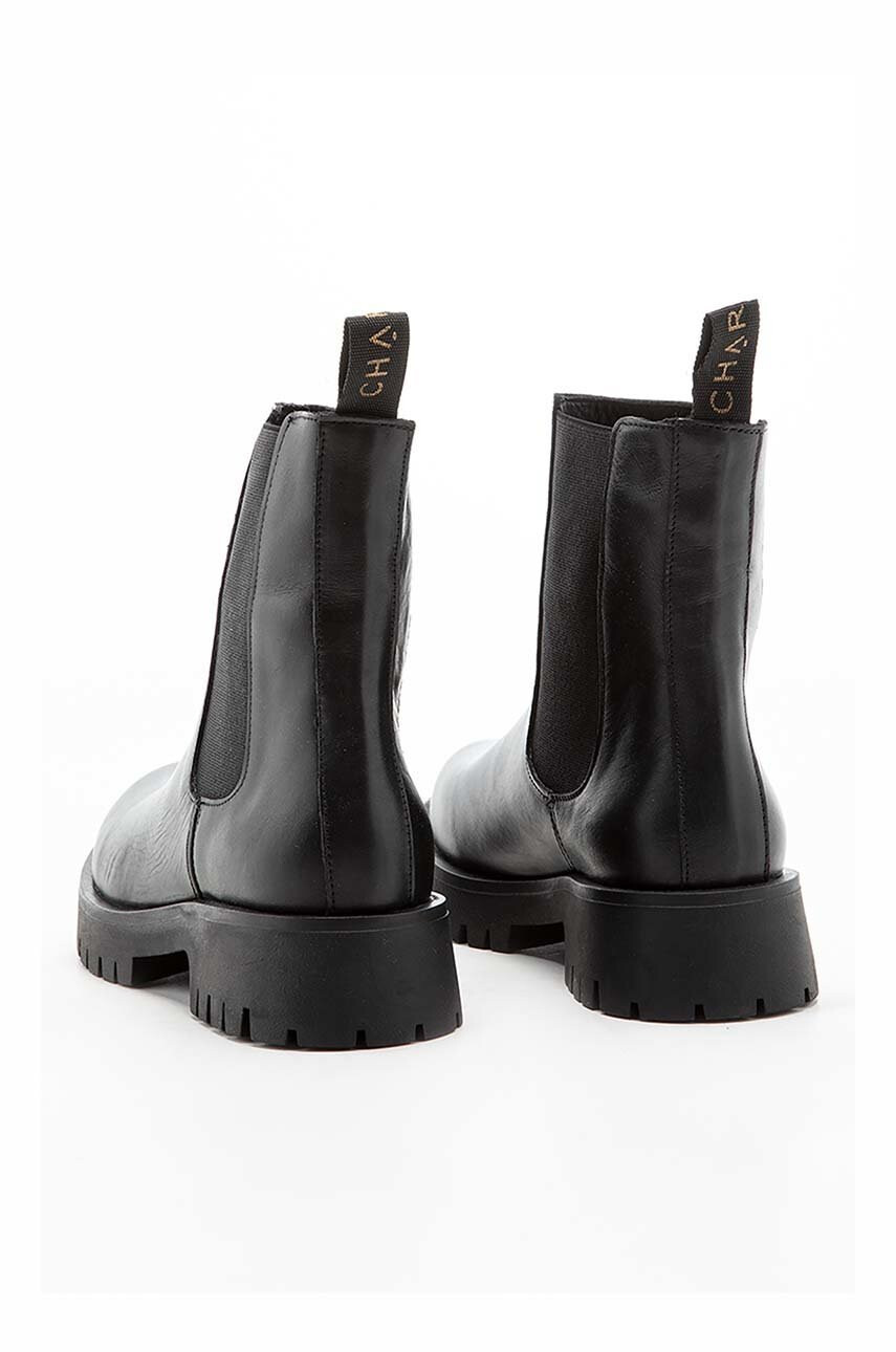 Charles Footwear Кожени боти челси Julie в черно с платформа - Pepit.bg