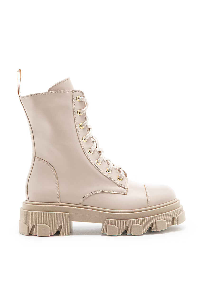Charles Footwear Кожени кубинки в бежово с платформа - Pepit.bg