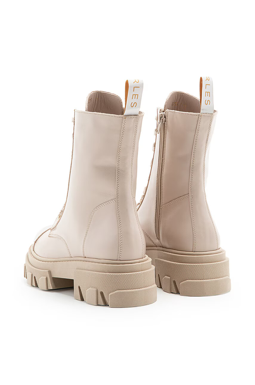 Charles Footwear Кожени кубинки в бежово с платформа - Pepit.bg