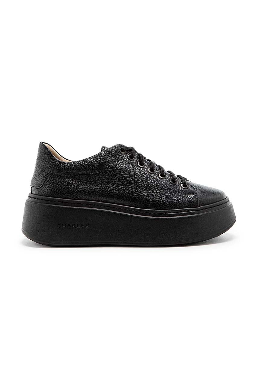 Charles Footwear Кожени маратонки в черно - Pepit.bg