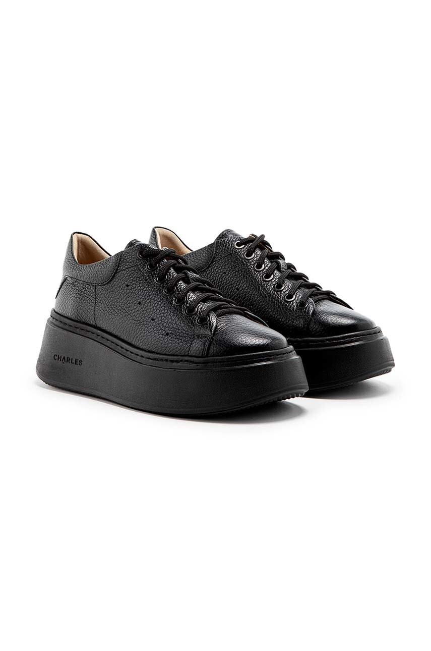 Charles Footwear Кожени маратонки в черно - Pepit.bg