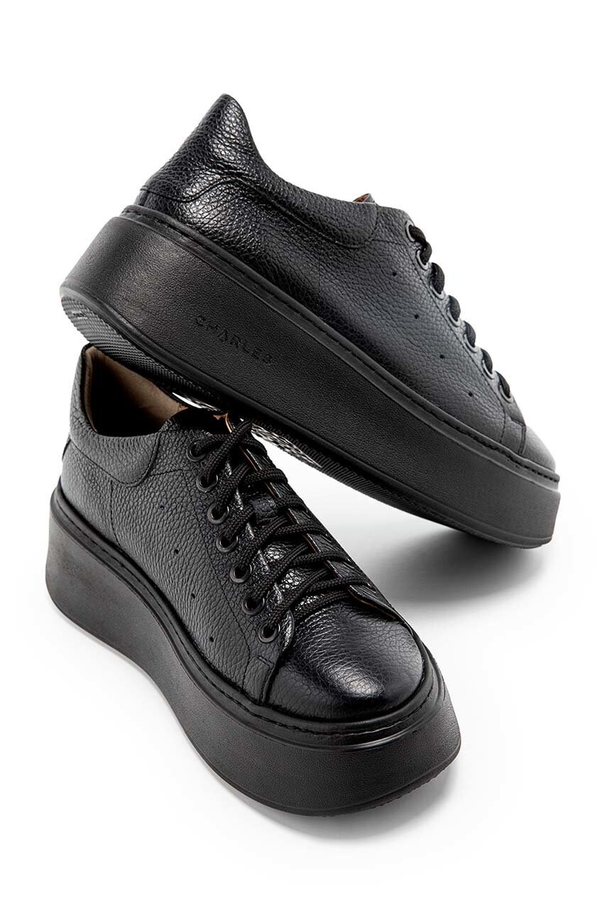 Charles Footwear Кожени маратонки в черно - Pepit.bg