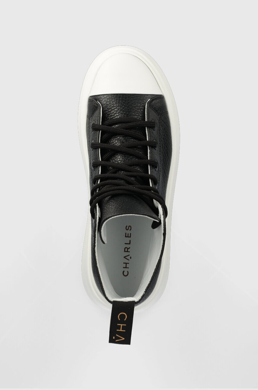 Charles Footwear Кожени маратонки Lara в черно - Pepit.bg
