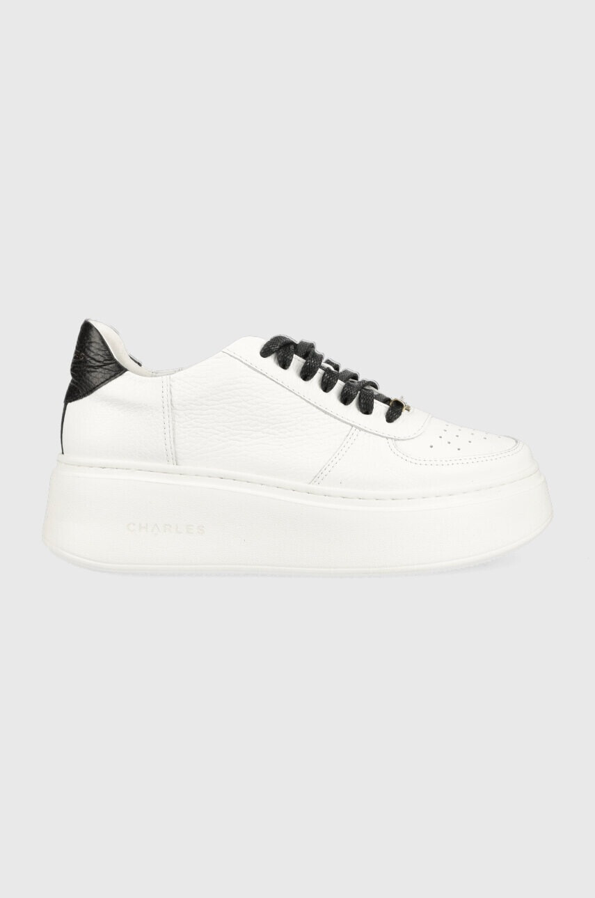 Charles Footwear Кожени маратонки Zara.Sneaker в бяло Zara - Pepit.bg