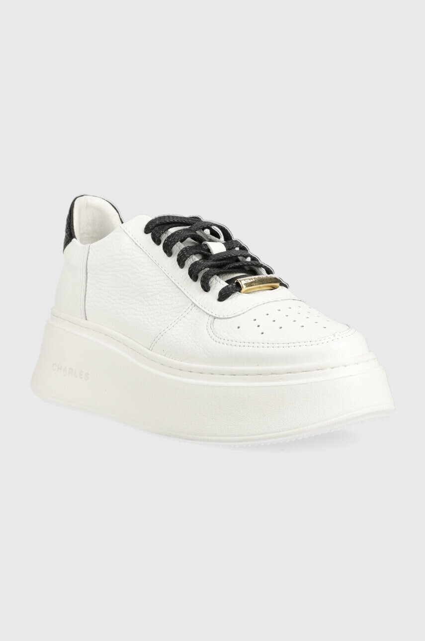 Charles Footwear Кожени маратонки Zara.Sneaker в бяло Zara - Pepit.bg
