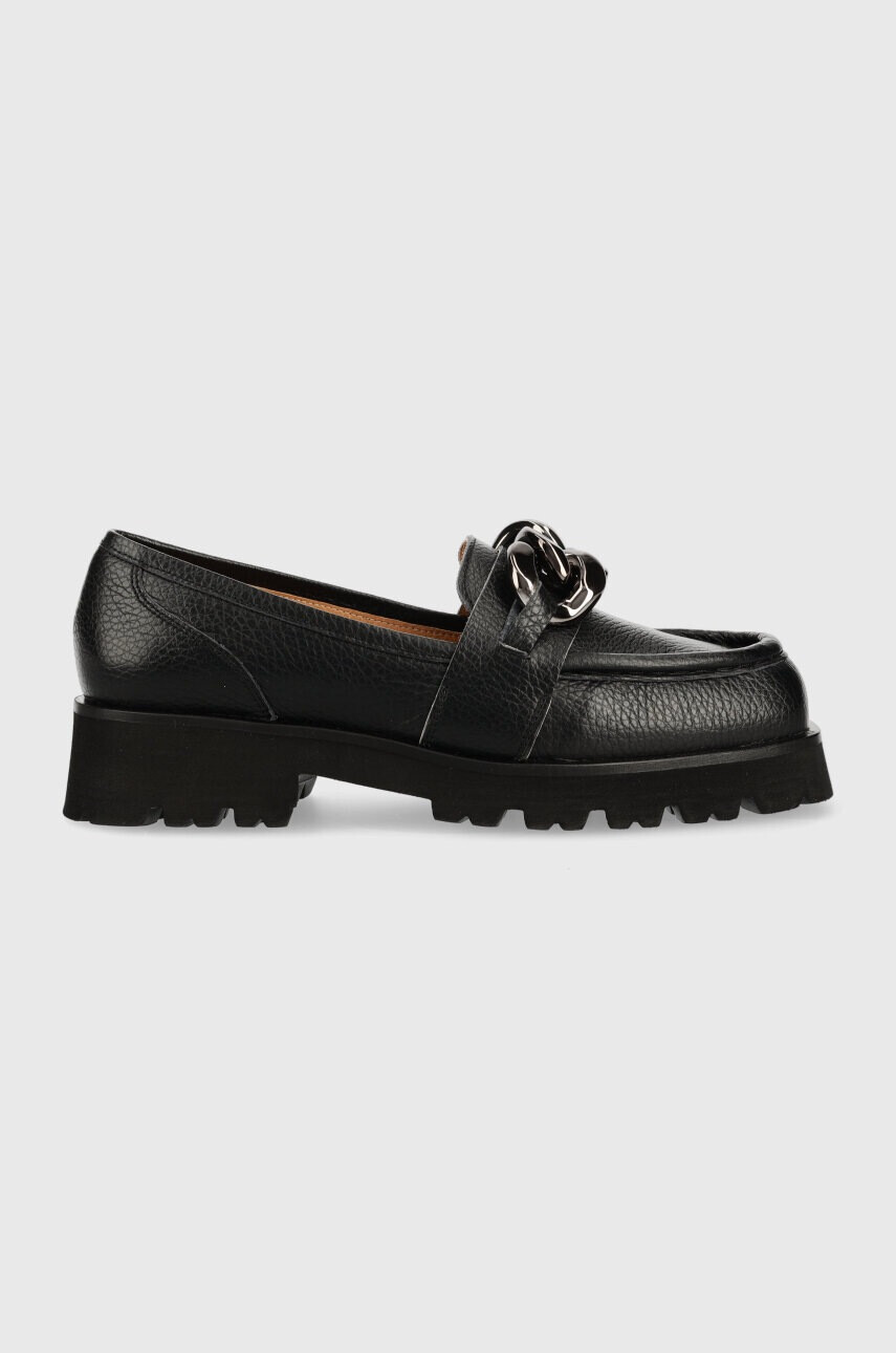 Charles Footwear Кожени мокасини Bella в черно с платформа Bella.Loafer - Pepit.bg