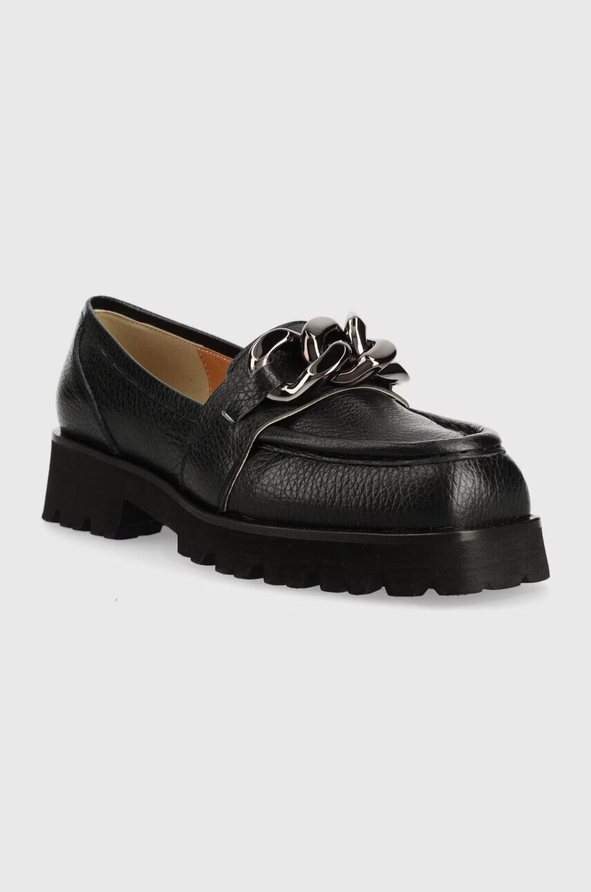 Charles Footwear Кожени мокасини Bella в черно с платформа Bella.Loafer - Pepit.bg