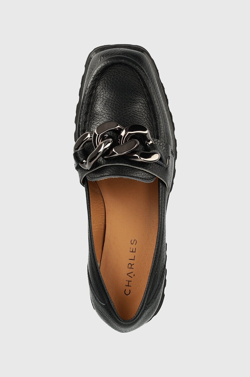 Charles Footwear Кожени мокасини Bella в черно с платформа Bella.Loafer - Pepit.bg