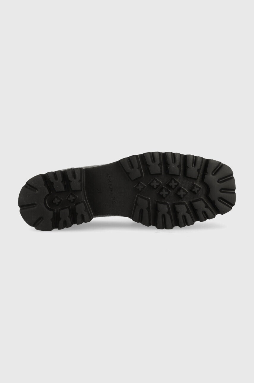 Charles Footwear Кожени мокасини Bella в черно с платформа Bella.Loafer - Pepit.bg
