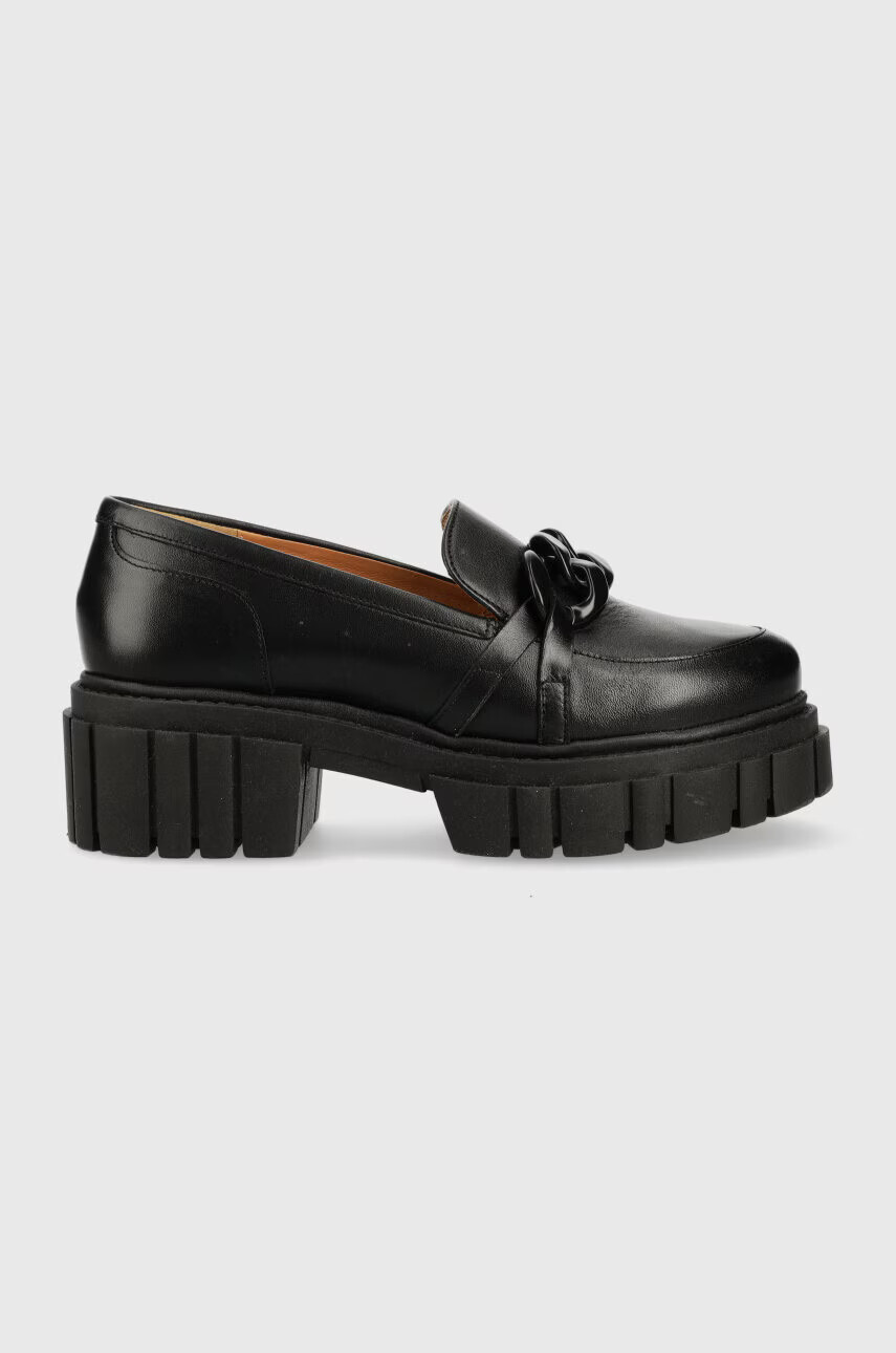 Charles Footwear Кожени мокасини Saline в черно с платформа Saline.Loafer - Pepit.bg