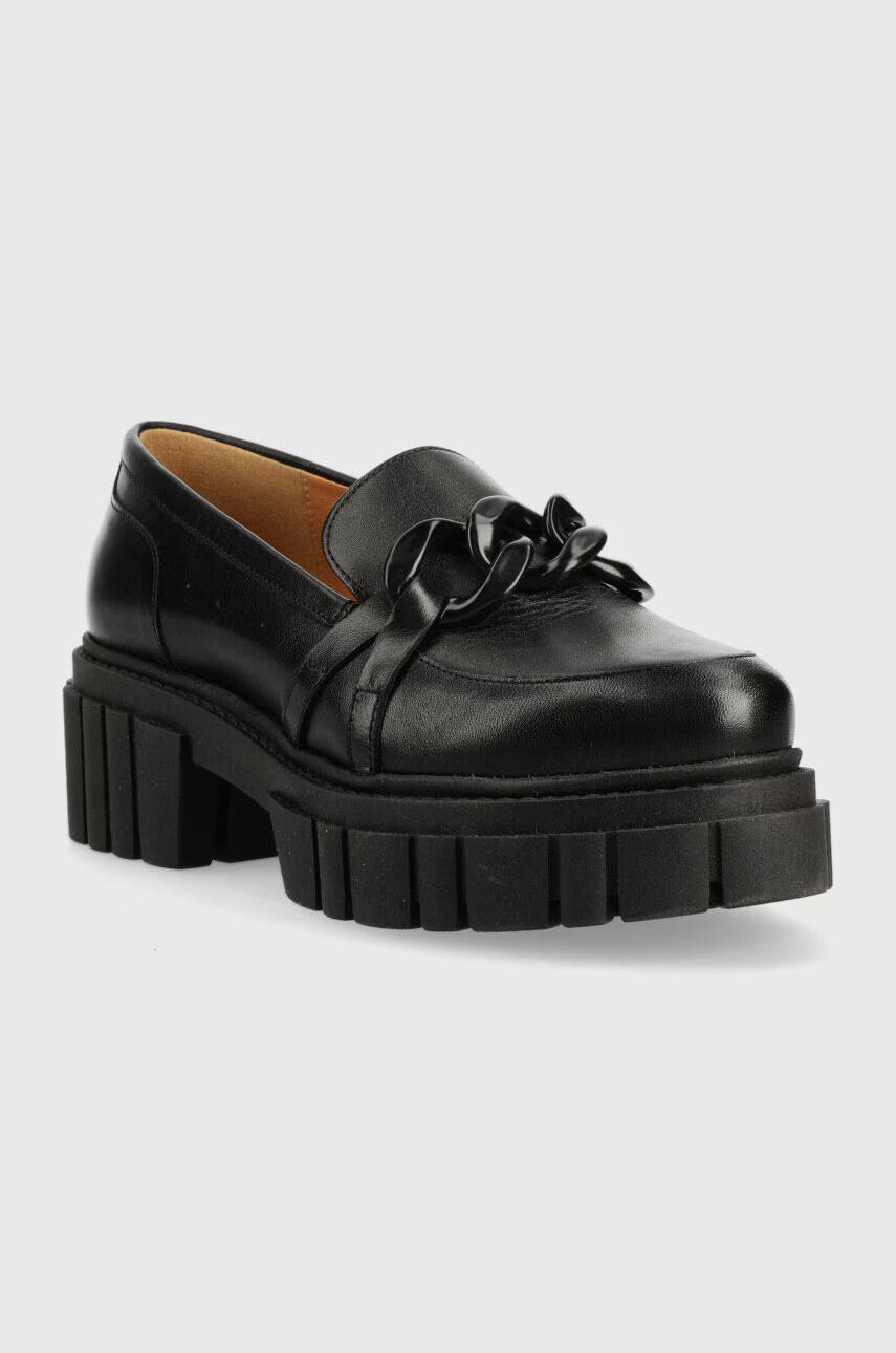 Charles Footwear Кожени мокасини Saline в черно с платформа Saline.Loafer - Pepit.bg