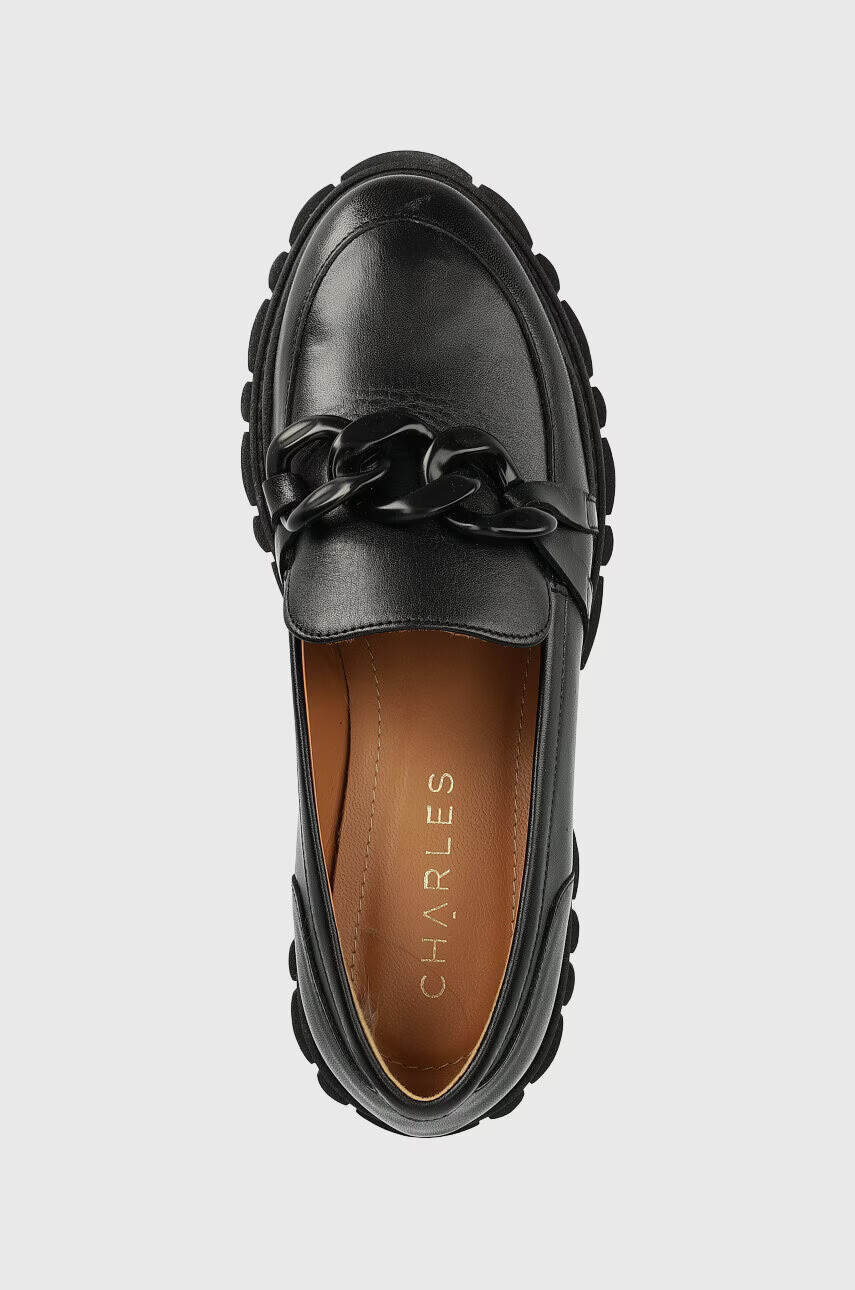 Charles Footwear Кожени мокасини Saline в черно с платформа Saline.Loafer - Pepit.bg