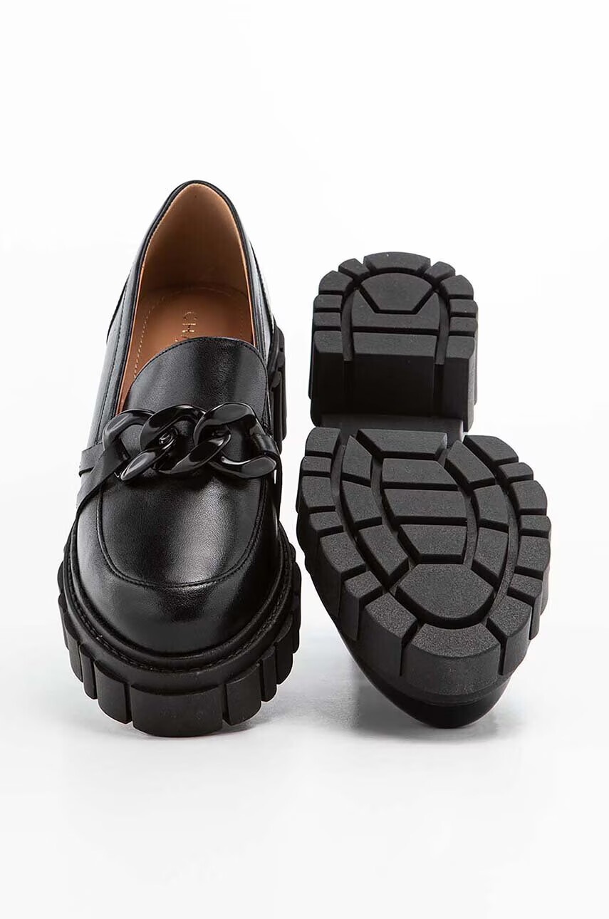 Charles Footwear Кожени мокасини Saline в черно с платформа Saline.Loafer - Pepit.bg
