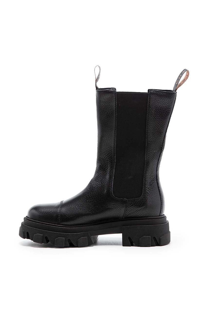 Charles Footwear Велурени боти челси в бежово с платформа - Pepit.bg