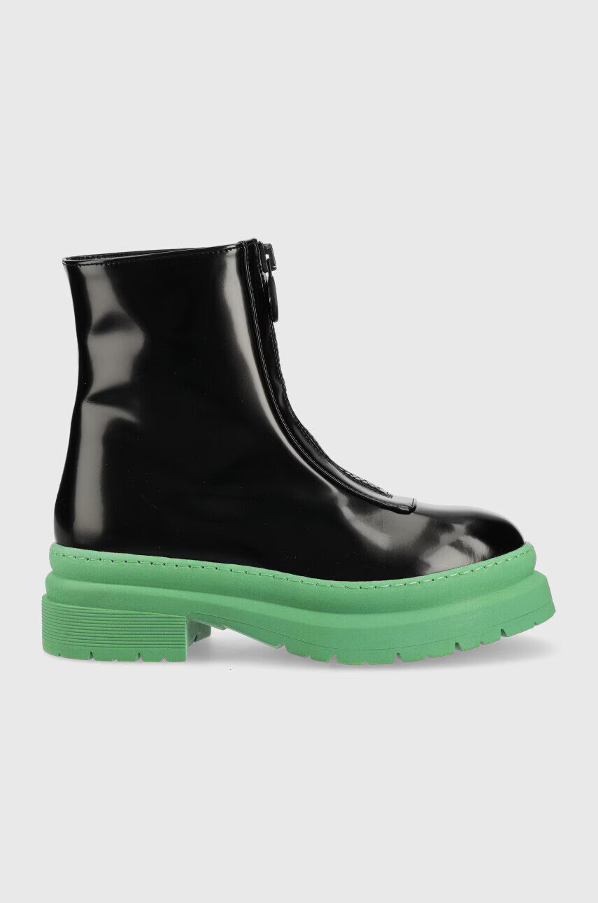 Chiara Ferragni Боти Cf Gummy Vegan дамски в черно с платформа - Pepit.bg