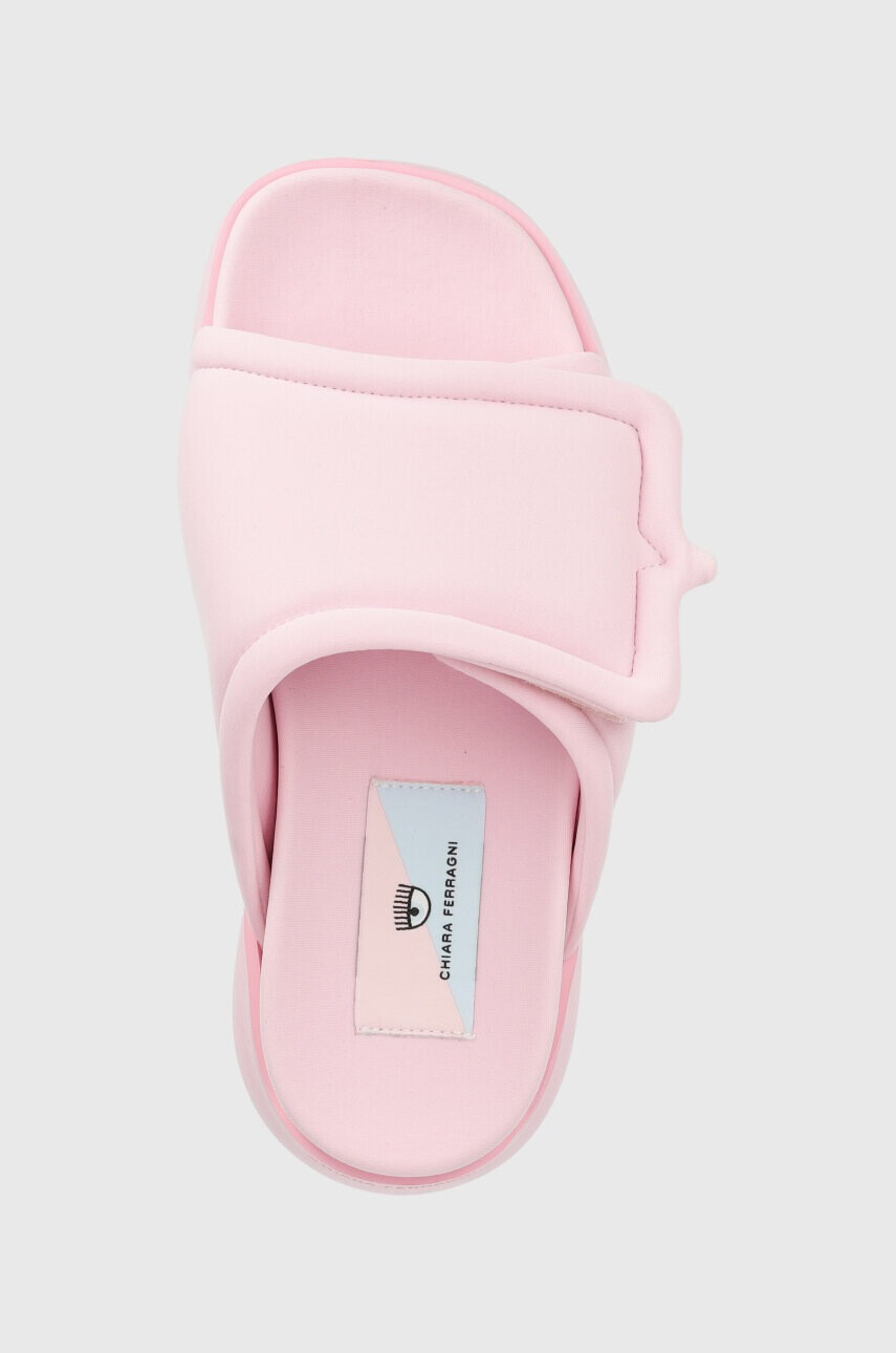 Chiara Ferragni Чехли CF3150_012 в розово с платформа CF PLATFORM SLIDER - Pepit.bg