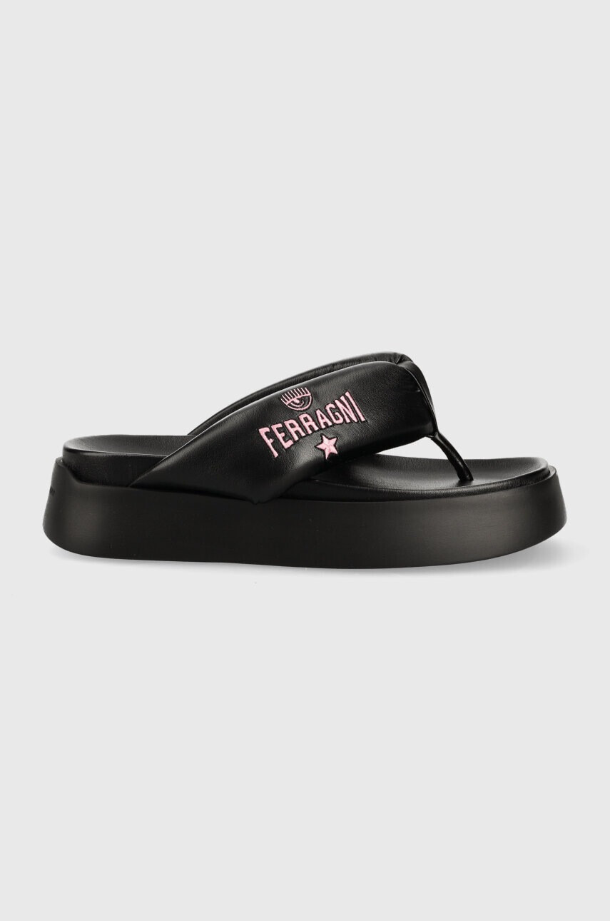 Chiara Ferragni Джапанки CF3149 в черно с платформа CF PLATFORM FLIP FLOP - Pepit.bg