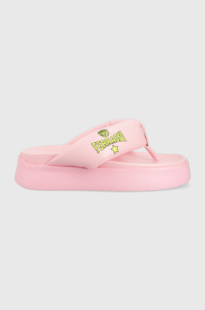 Chiara Ferragni Джапанки CF3149_012 в розово с платформа CF PLATFORM FLIP FLOP - Pepit.bg