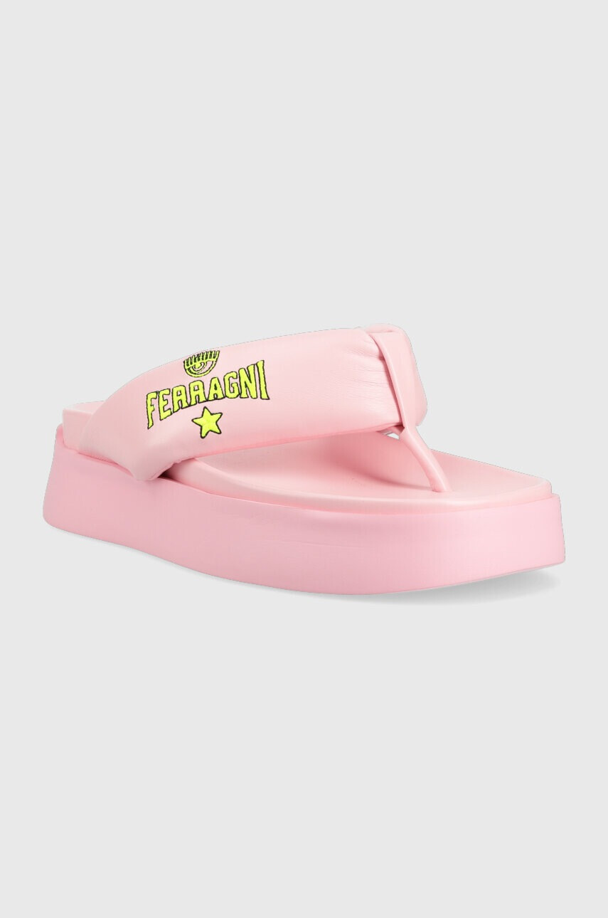 Chiara Ferragni Джапанки CF3149_012 в розово с платформа CF PLATFORM FLIP FLOP - Pepit.bg