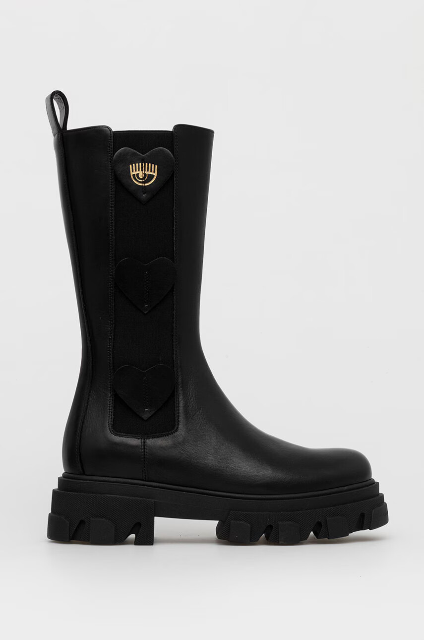 Chiara Ferragni Кожени ботуши Boot Hearts - Pepit.bg
