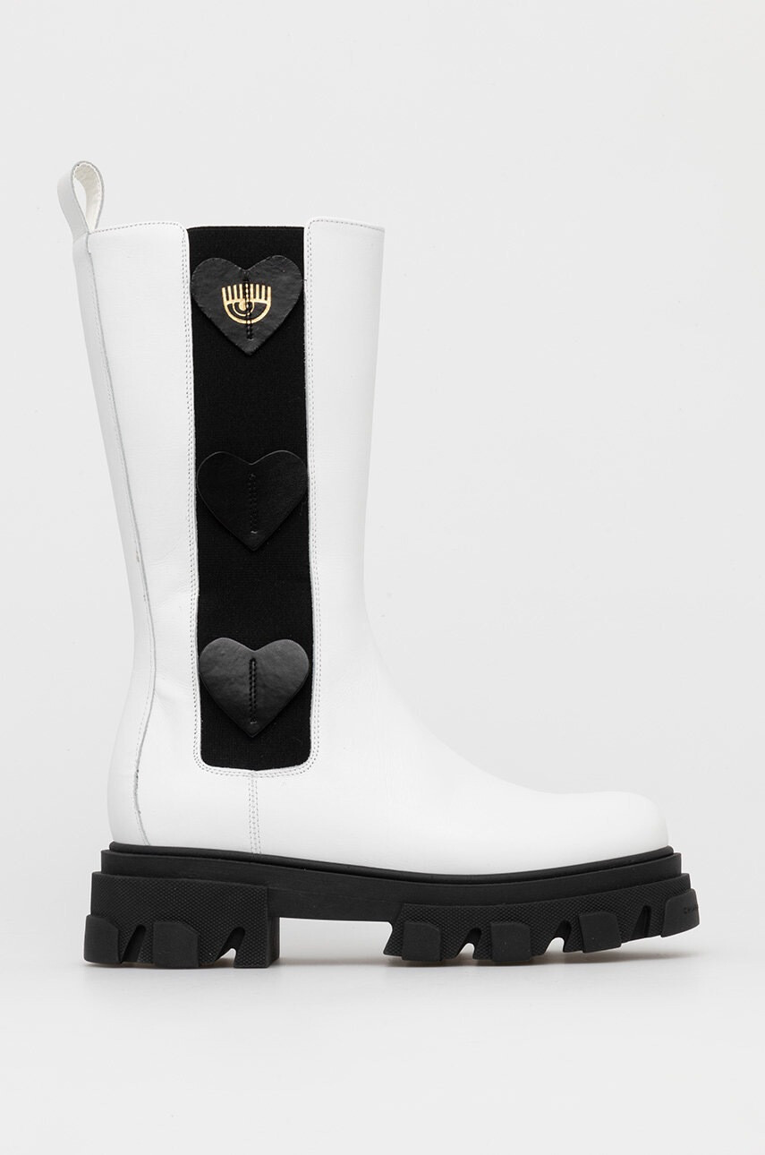 Chiara Ferragni Кожени ботуши Boot Hearts - Pepit.bg