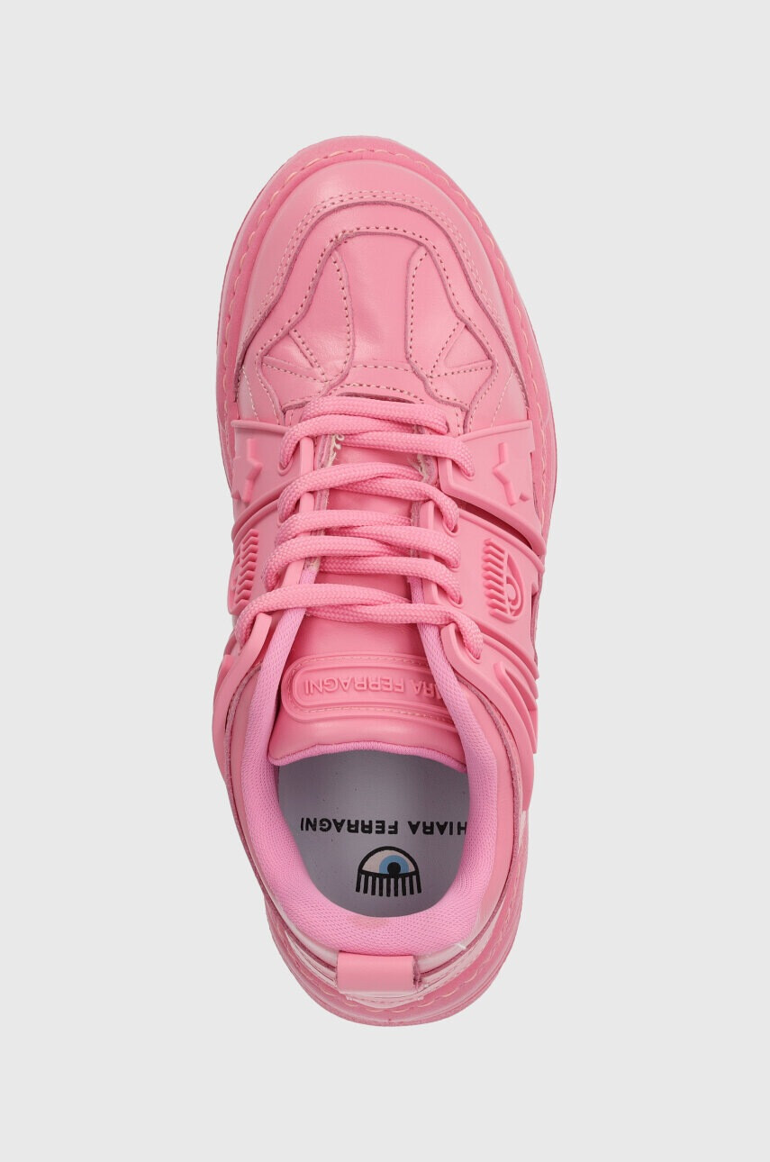 Chiara Ferragni Кожени маратонки в розово CF3000_012 - Pepit.bg