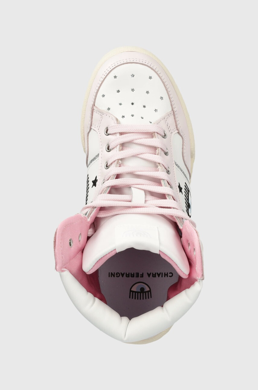 Chiara Ferragni Кожени маратонки Cf1 High в розово - Pepit.bg