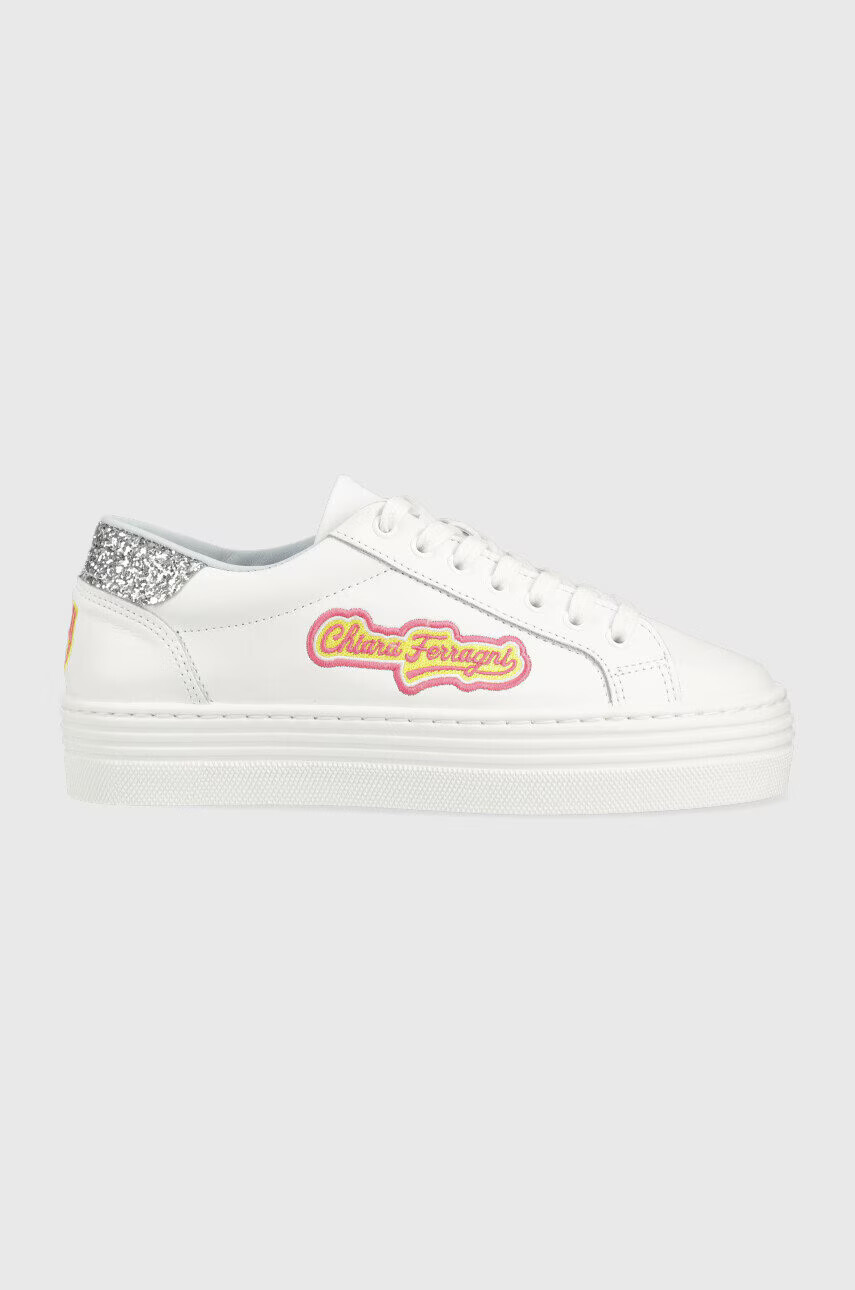 Chiara Ferragni Кожени маратонки CF3121_064 в бяло CF TENNIS LOW - Pepit.bg