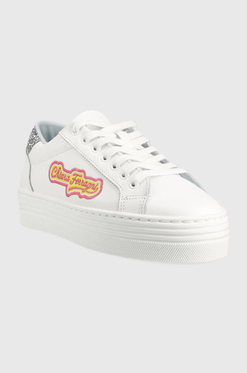 Chiara Ferragni Кожени маратонки CF3121_064 в бяло CF TENNIS LOW - Pepit.bg